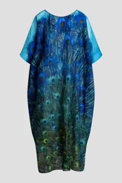 Peacock Cotton Voile Beaded Caftan