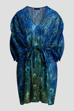 Peacock Cotton Voile Short Caftan
