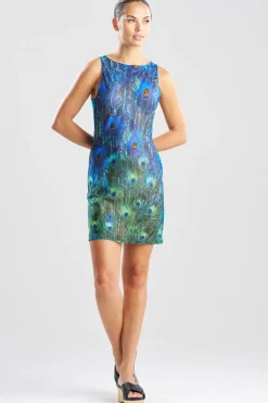 Peacock Mesh Mini Dress