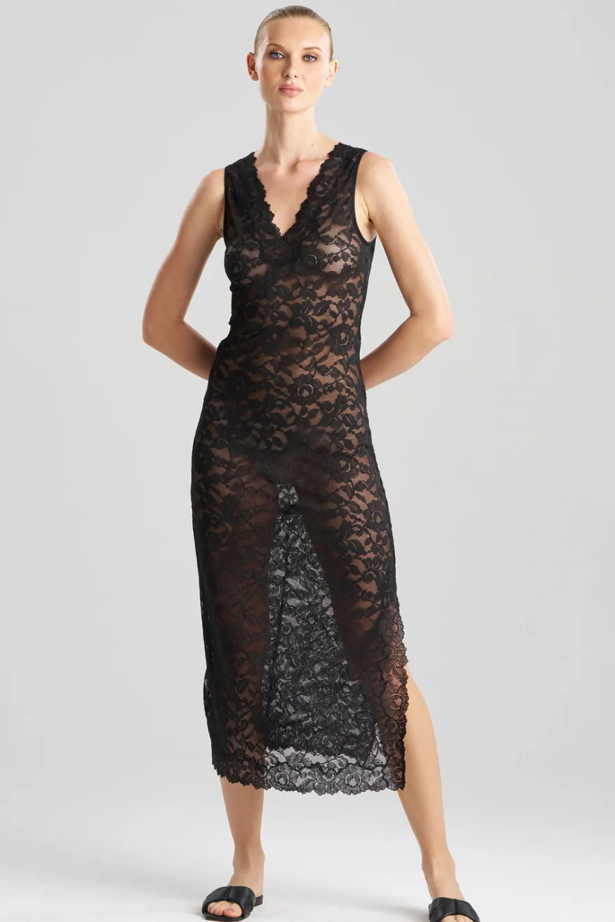 Peony Allover Lace V-Neck Slip Dress