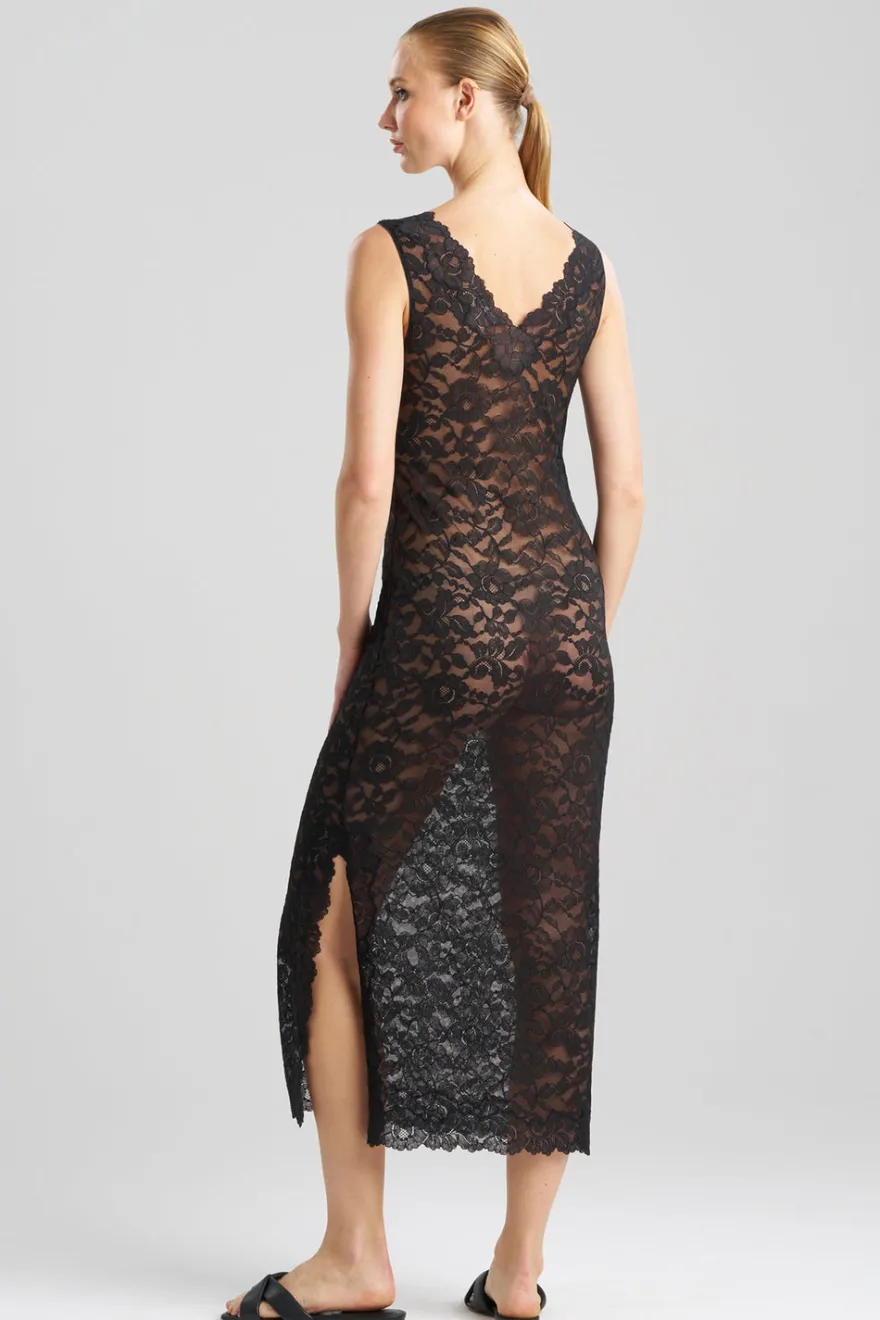 Peony Allover Lace V-Neck Slip Dress