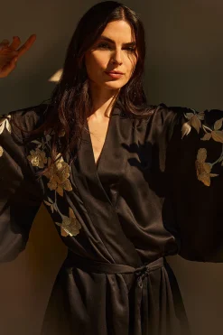 Peony Blossom Embroidery Robe