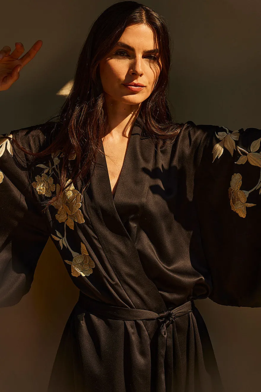 Peony Blossom Embroidery Robe