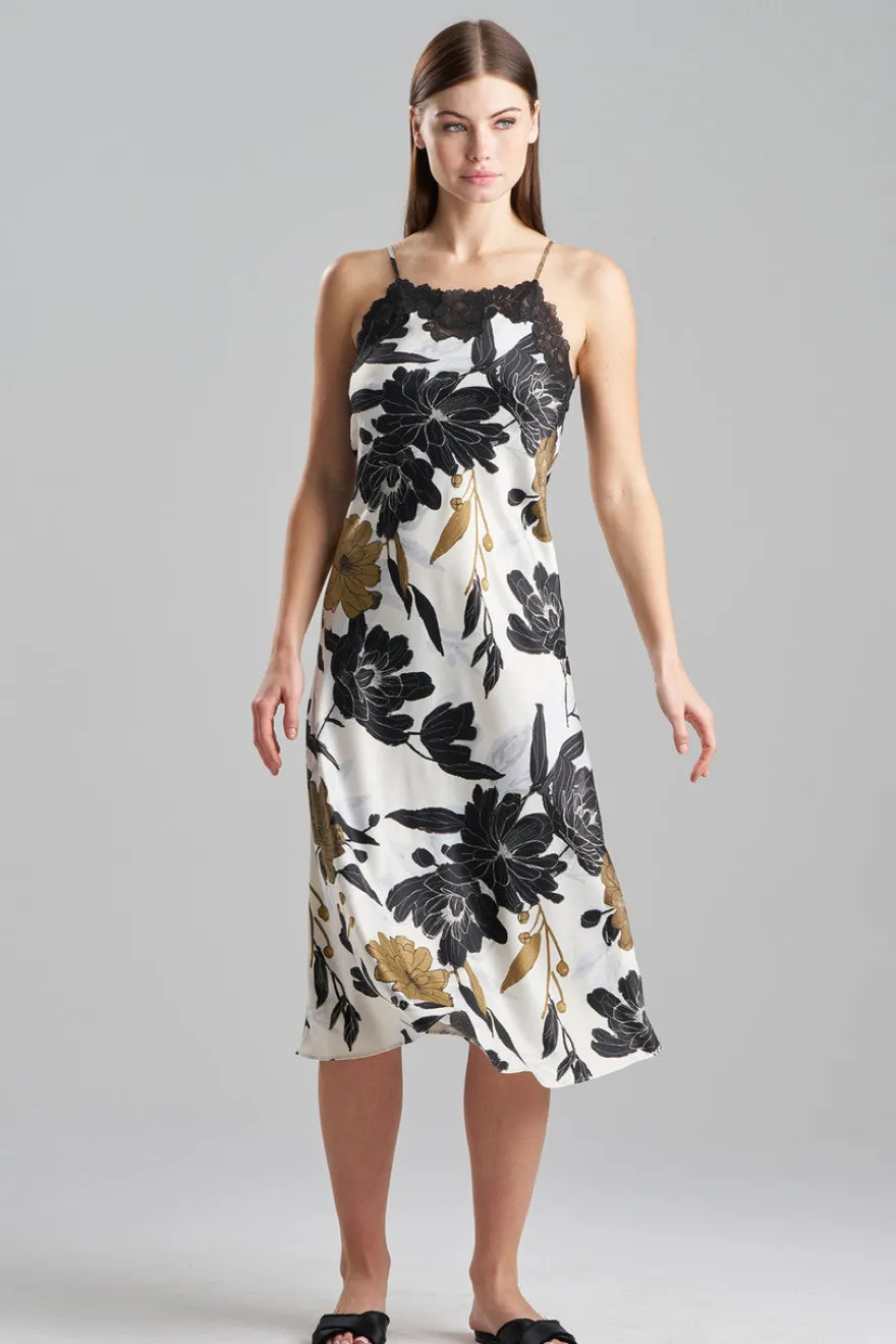 Peony Blossom Lace Applique Slip Dress