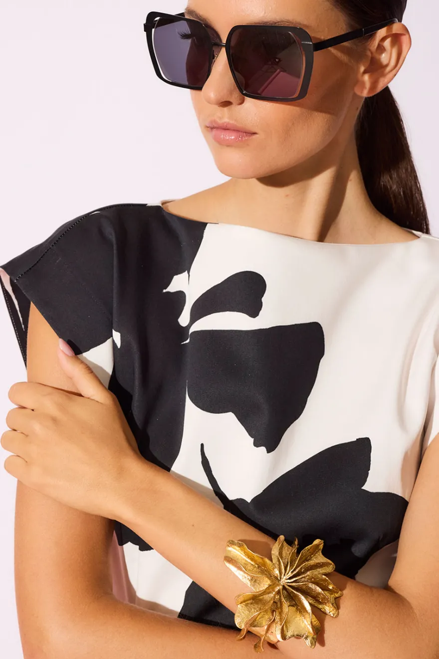 Peony Cotton Chino Fit & Flare Dress