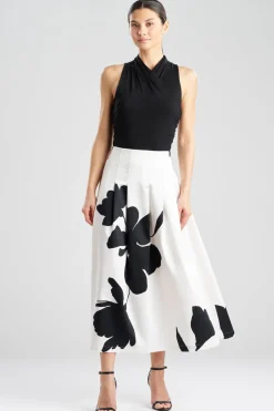 Peony Cotton Chino Pleated Skirt