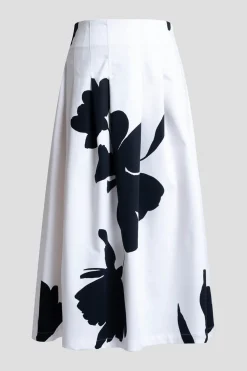 Peony Cotton Chino Pleated Skirt