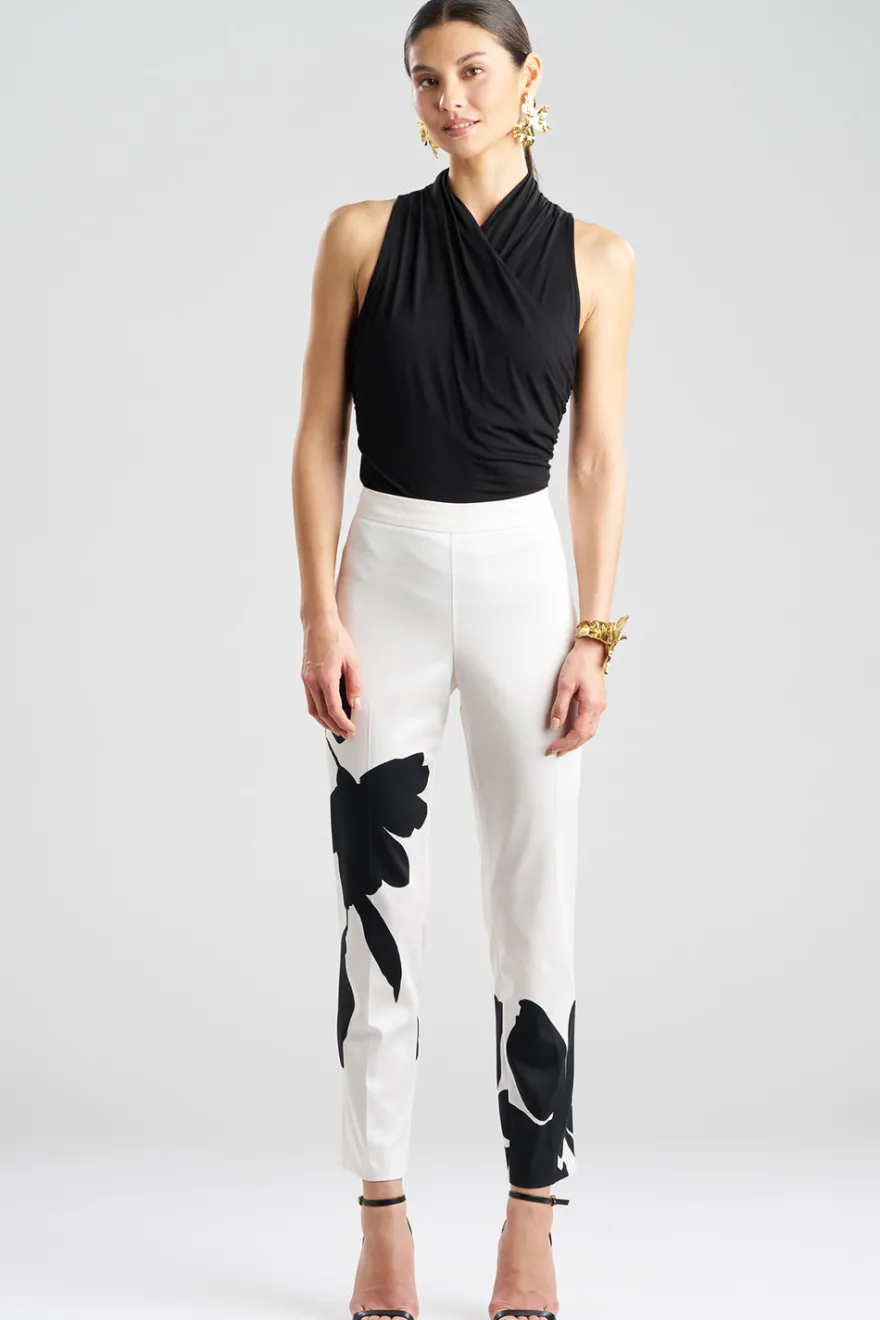 Peony Cotton Chino Side Zip Pants