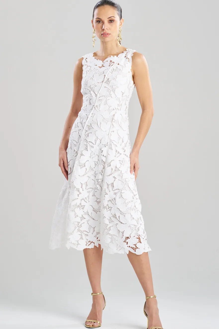 Peony Floral Lace Asymmetric Seam Dress