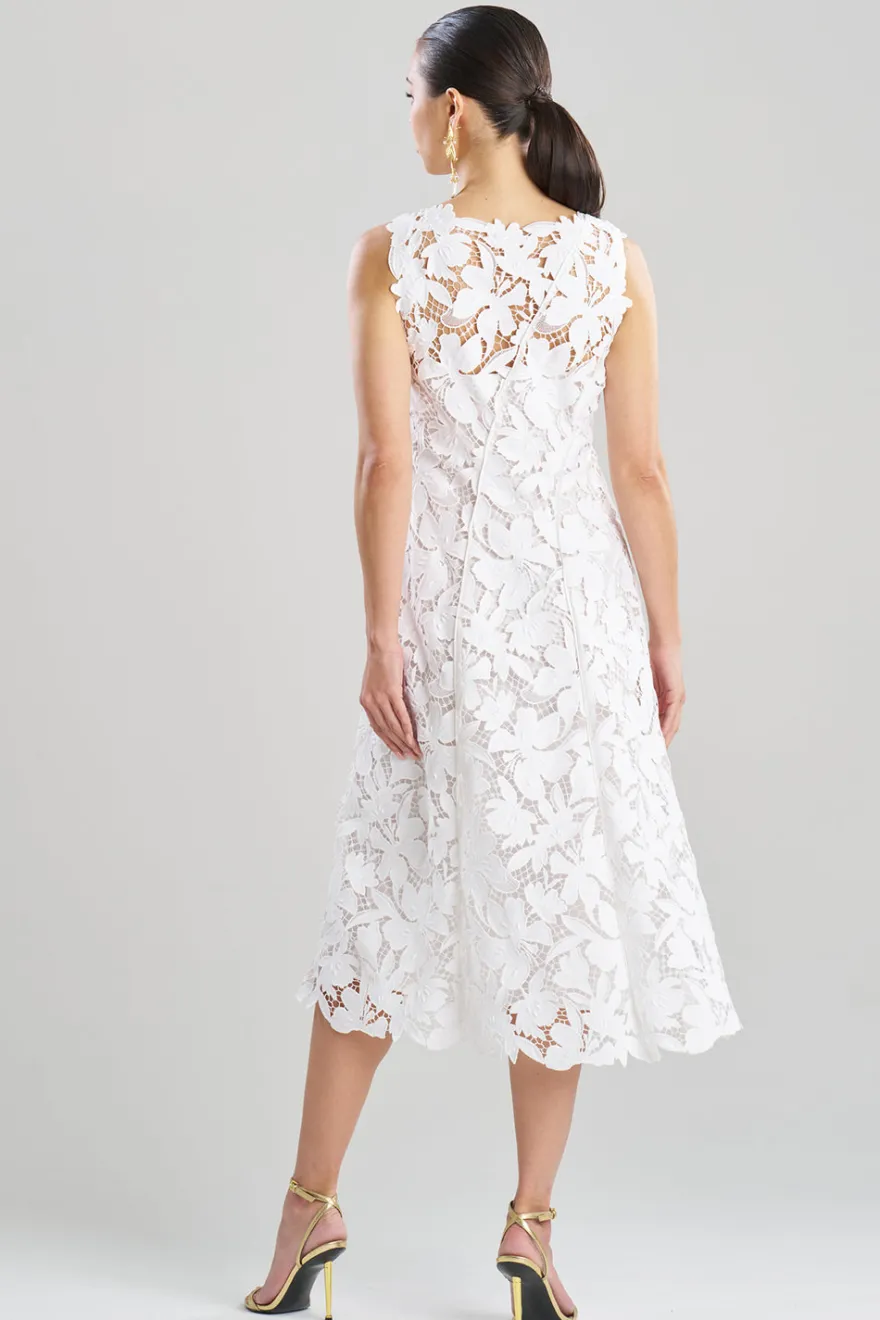 Peony Floral Lace Asymmetric Seam Dress