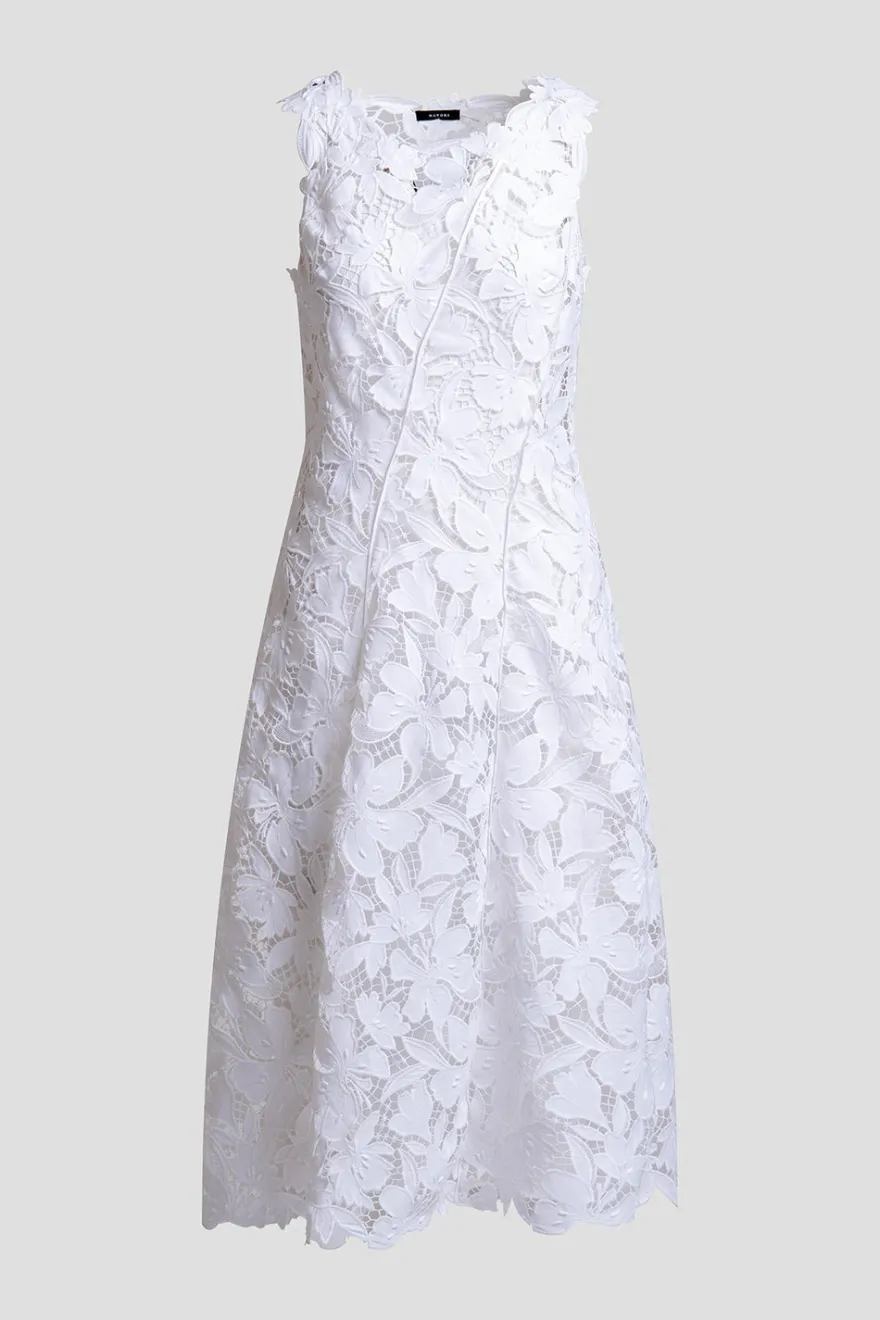 Peony Floral Lace Asymmetric Seam Dress