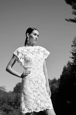 Peony Floral Lace Mini Dress