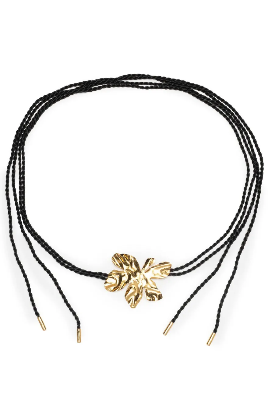 Peony Gold Plated Pendant Rope Belt