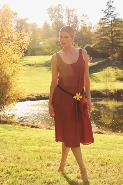 Peony Gold Plated Pendant Rope Belt