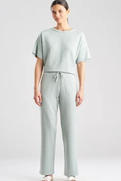 Quilted Geo Knit Jacquard Straight Leg Pants