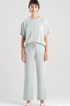 Quilted Geo Knit Jacquard Straight Leg Pants