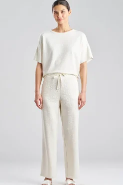 Quilted Geo Knit Jacquard Straight Leg Pants