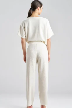 Quilted Geo Knit Jacquard Straight Leg Pants