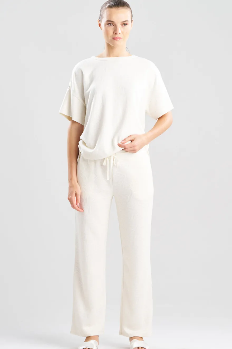 Quilted Geo Knit Jacquard Straight Leg Pants