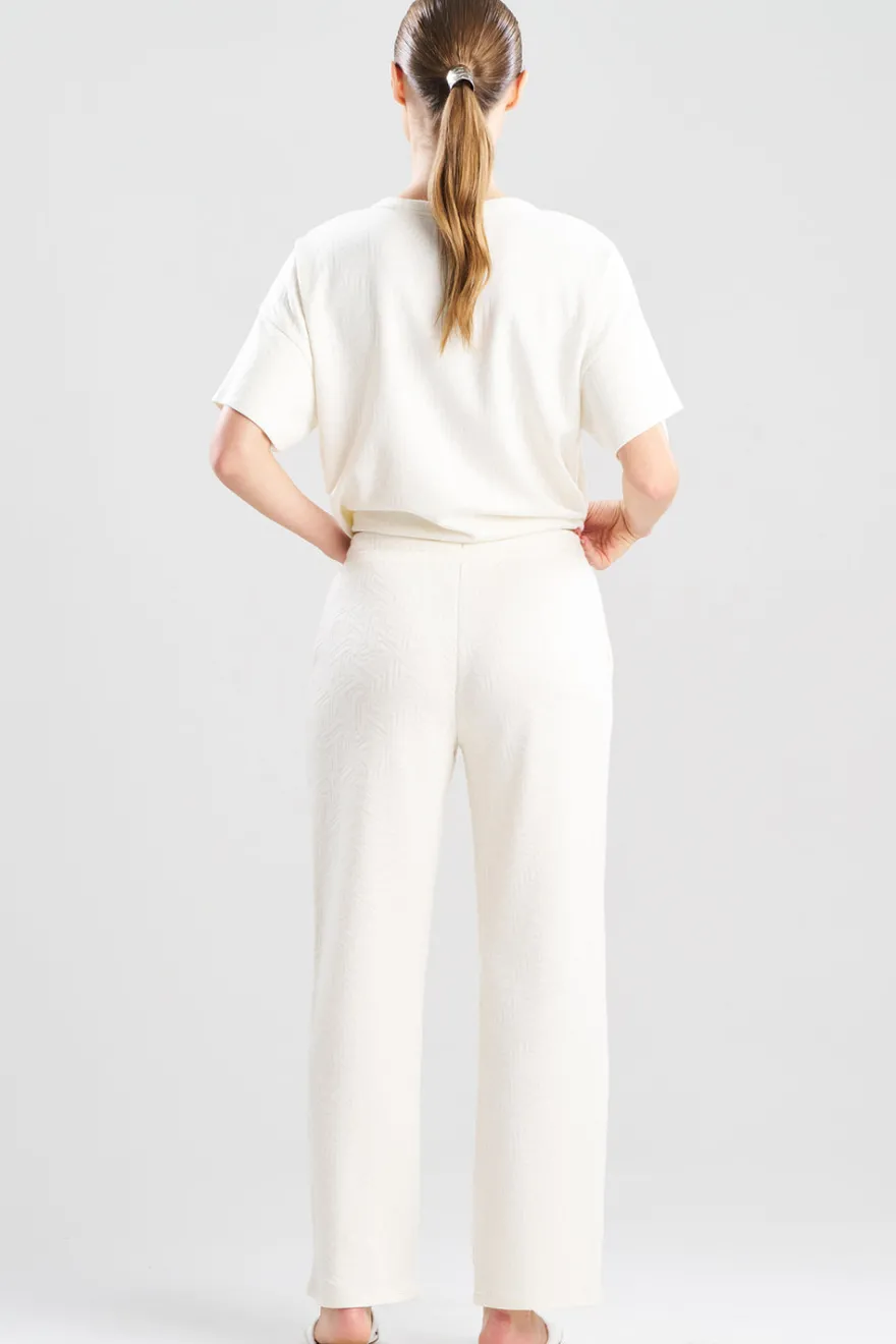Quilted Geo Knit Jacquard Straight Leg Pants