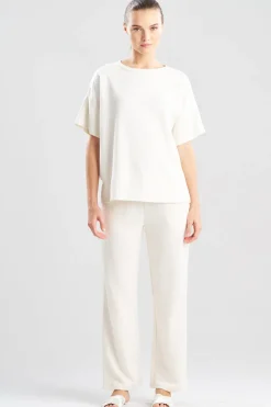 Quilted Geo Knit Jacquard Short Sleeve Top
