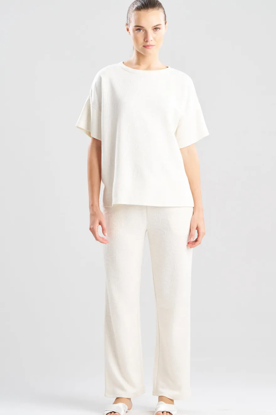 Quilted Geo Knit Jacquard Short Sleeve Top