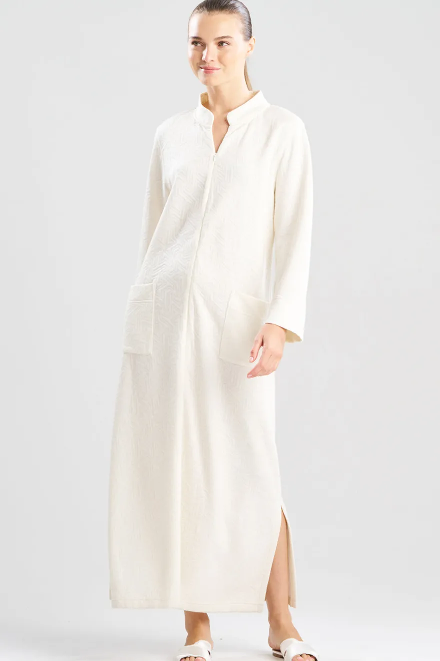Quilted Geo Knit Jacquard Zip Lounger