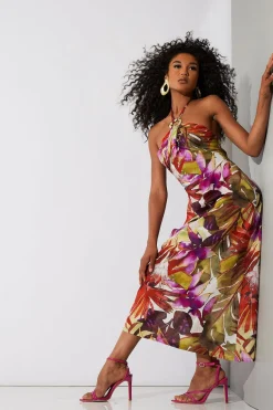 Rainforest Cotton Maxi Halter Dress
