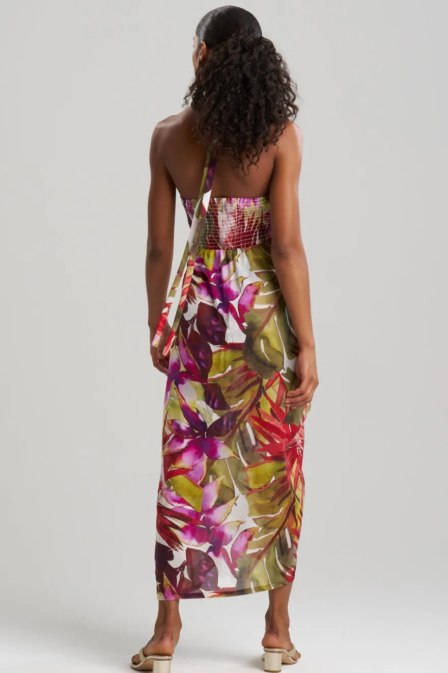 Rainforest Cotton Maxi Halter Dress