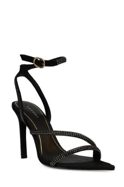Reiki Satin Embellished Ankle Strap Heel