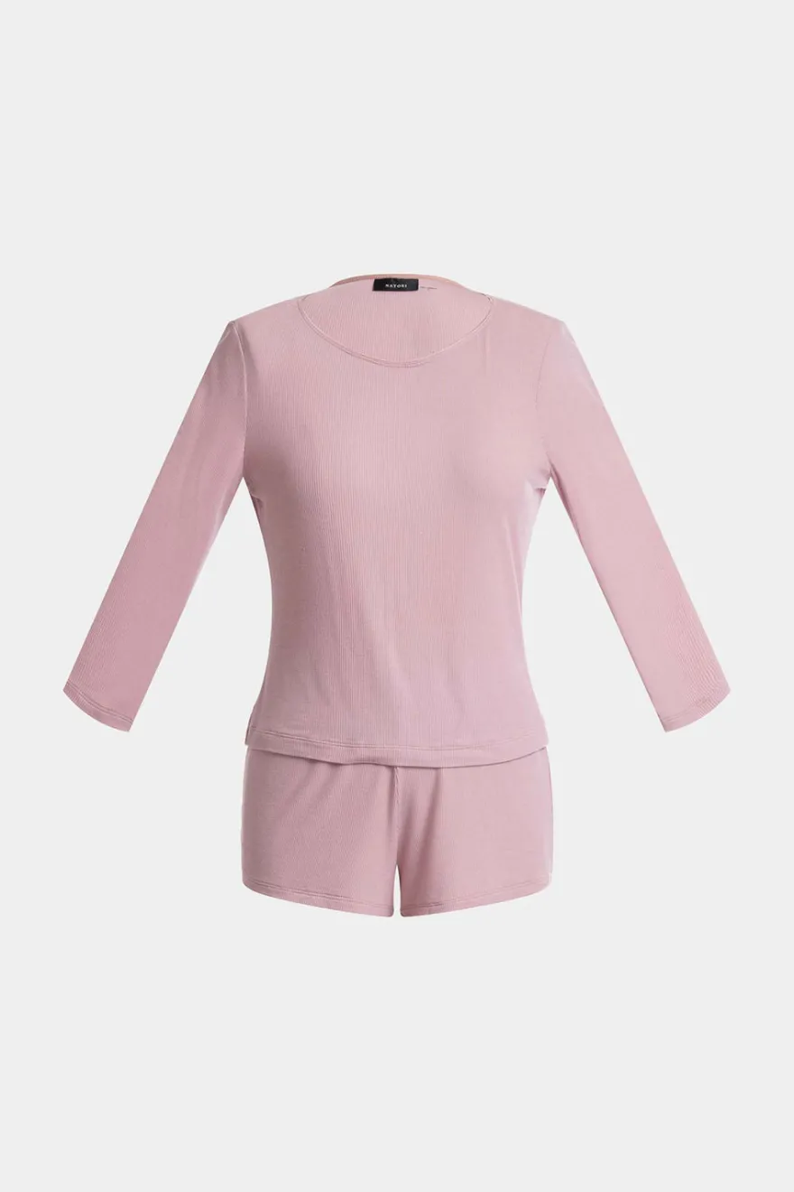 Rib Essentials Long Sleeve Shorts PJ