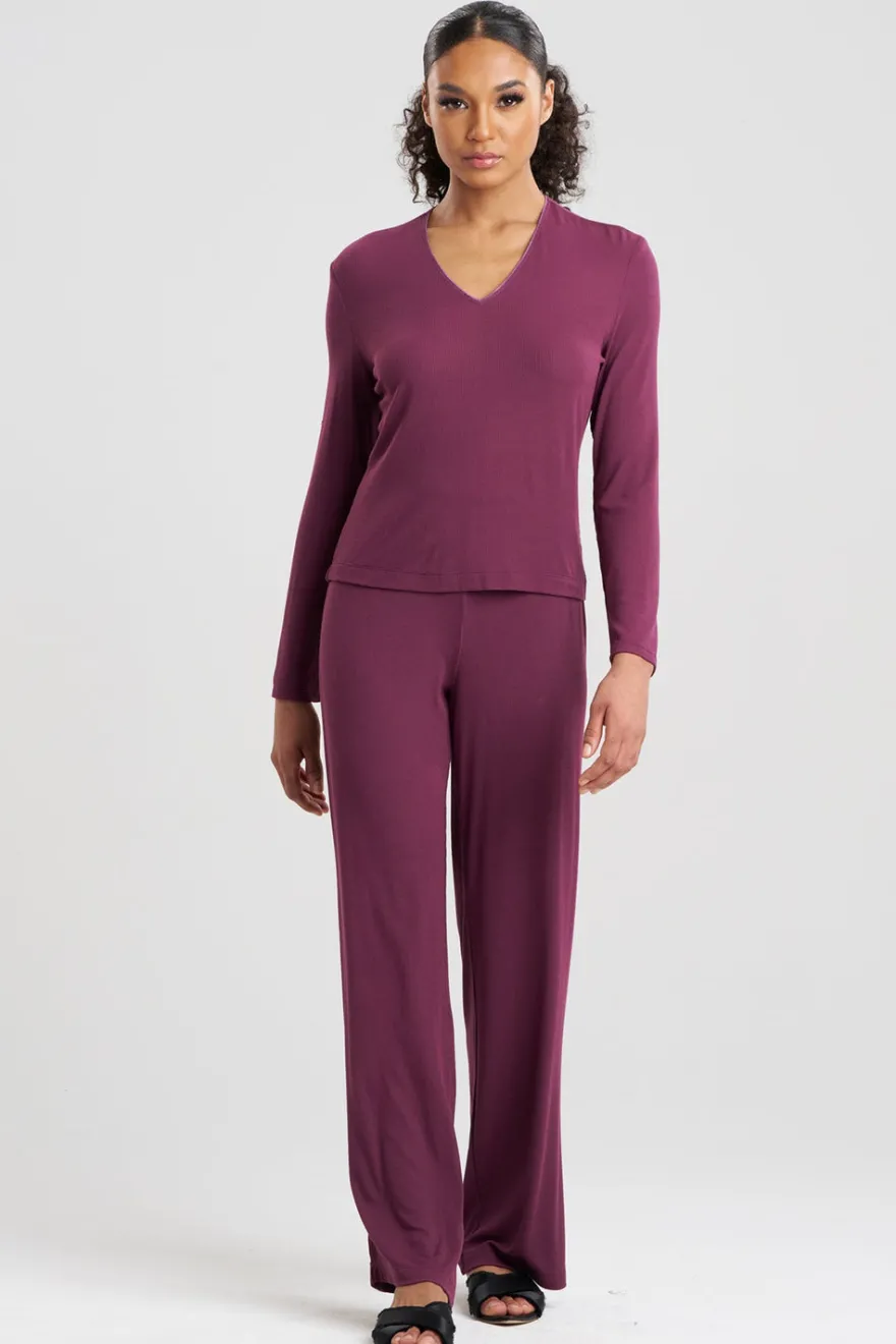 Rib Essentials V-Neck Long Sleeve PJ