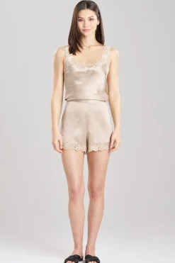 Rose Parfait Lace Trim Silk Shorts
