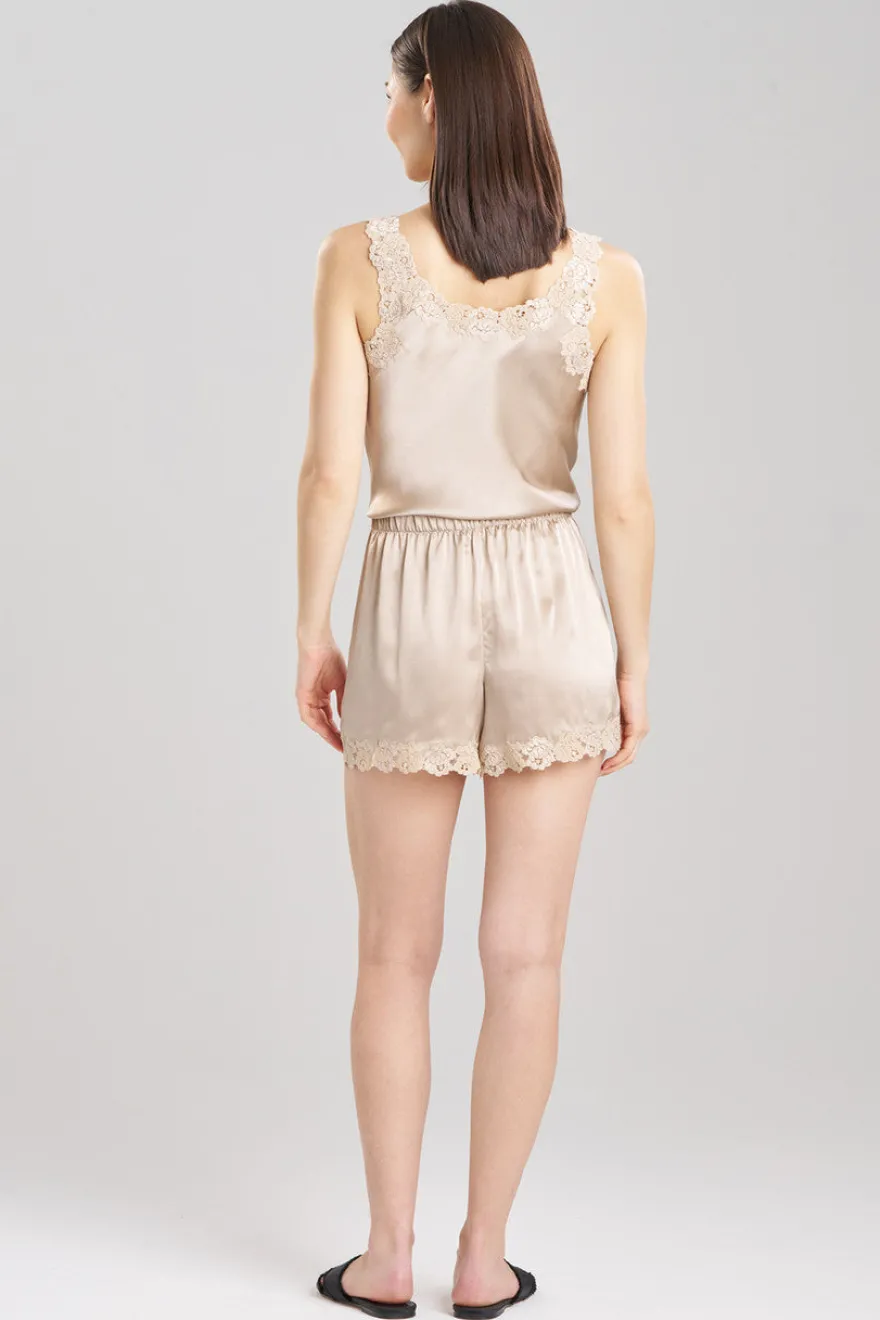 Rose Parfait Lace Trim Silk Shorts