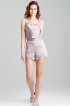 Rose Parfait Lace Trim Silk Shorts