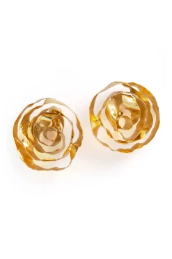 Rosette Gold Plated Earrings