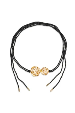 Rosette Gold Plated Pendant Rope Belt