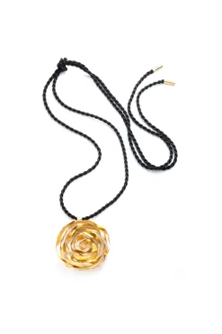 Rosette Gold Plated Pendant Necklace