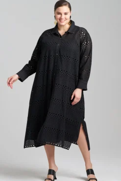 Round Eyelet Oversized Shirtdress