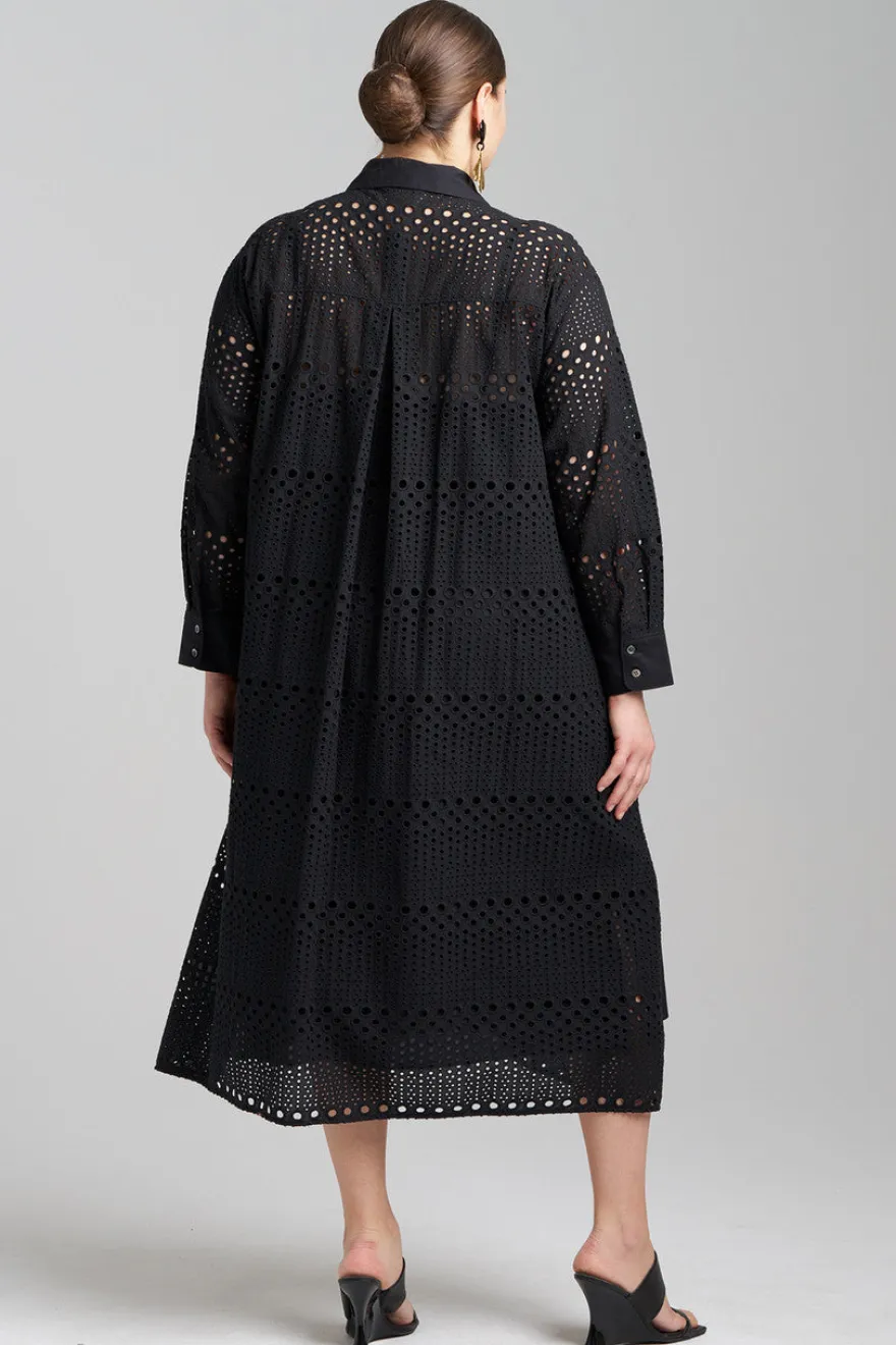 Round Eyelet Oversized Shirtdress