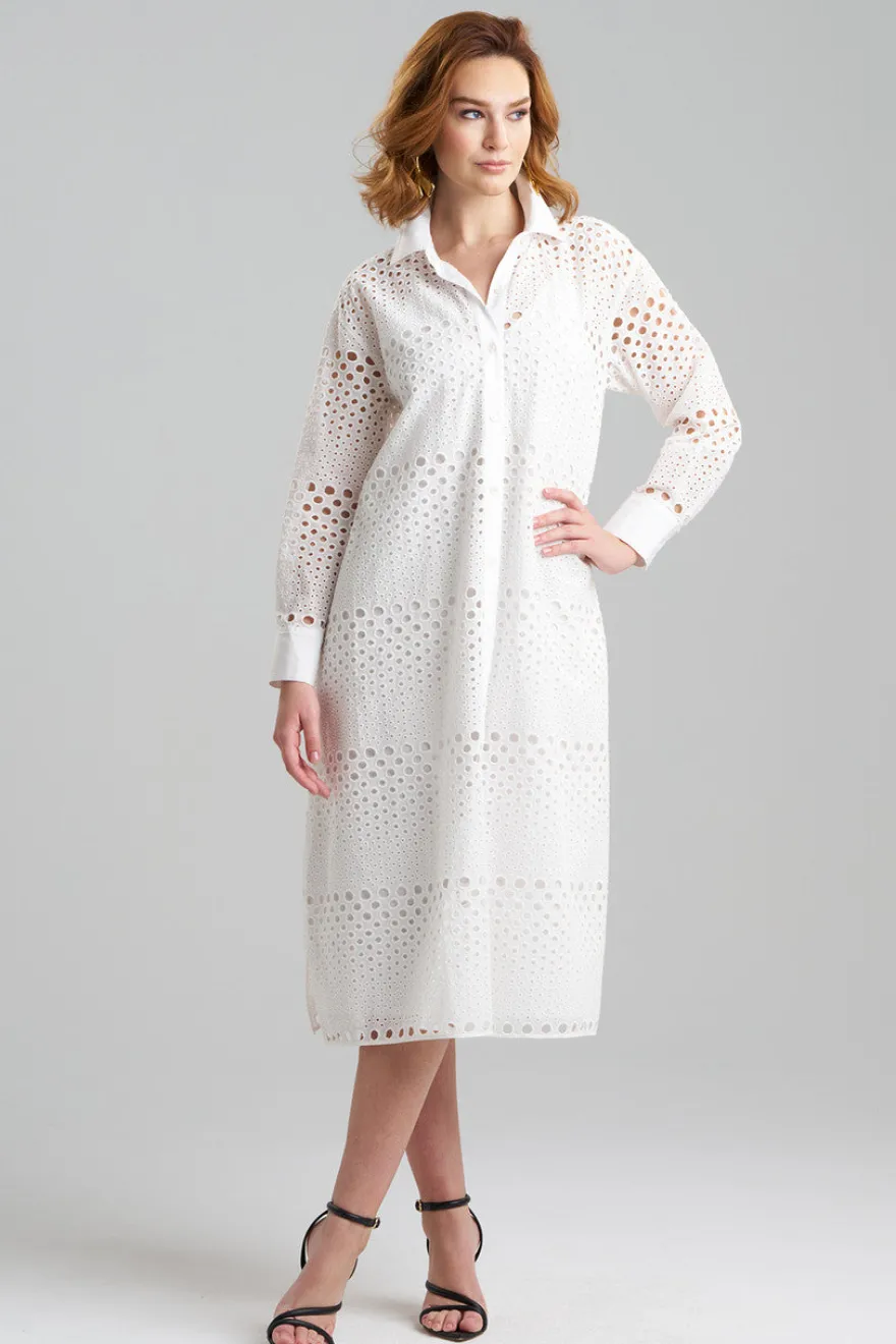 Round Eyelet Oversized Shirtdress