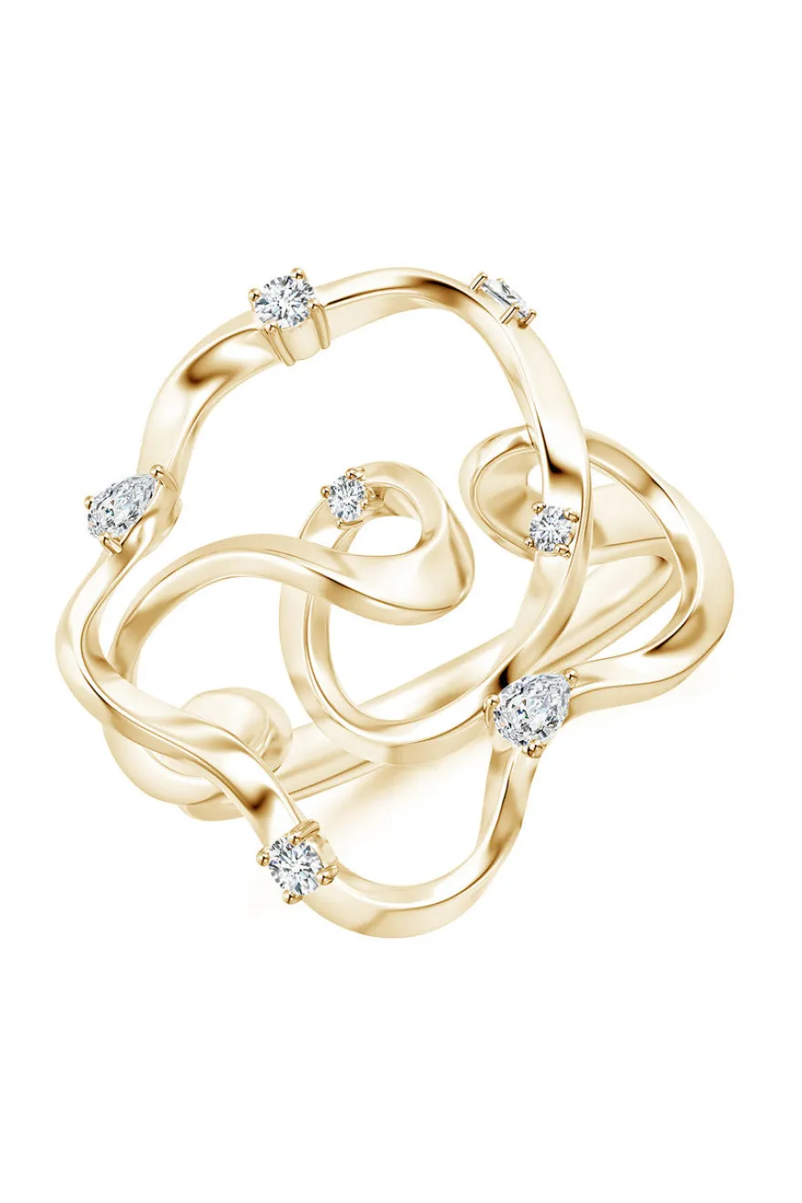 Sakura 14k Scattered Diamond Ring
