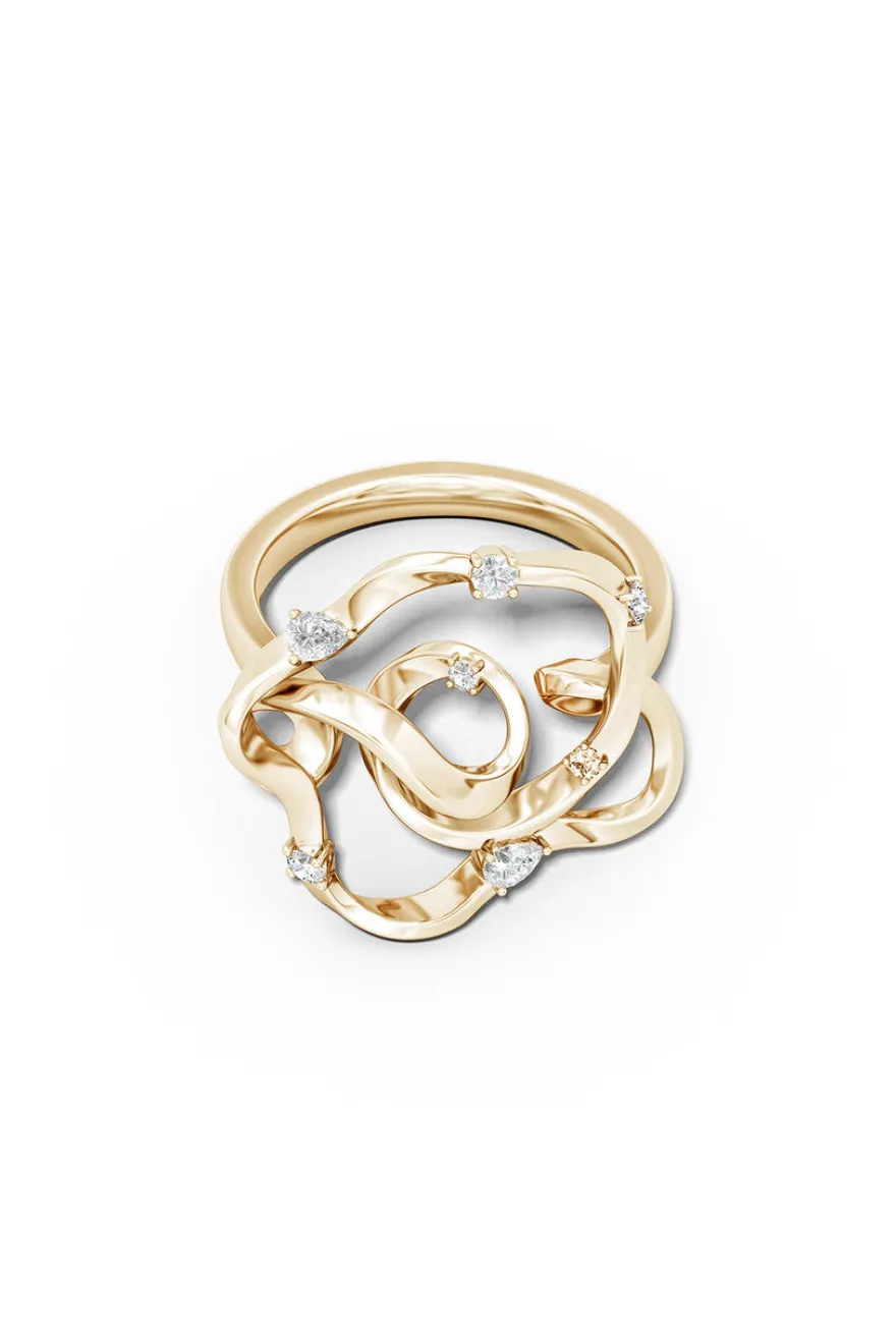 Sakura 14k Scattered Diamond Ring