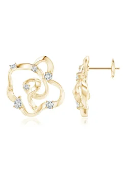 Sakura 14k Scattered Diamond Stud Earrings