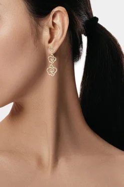 Sakura 14k Tapered Diamond Dangle Earrings
