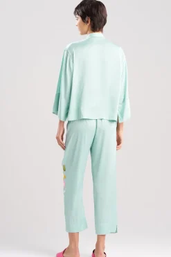 Satin Essentials Embroidered Mandarin PJ Set