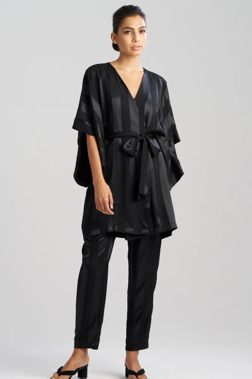 Satin Jacquard Stripe Wrap
