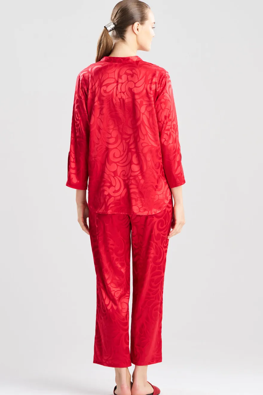 Scroll Satin Jacquard Long Sleeve PJ
