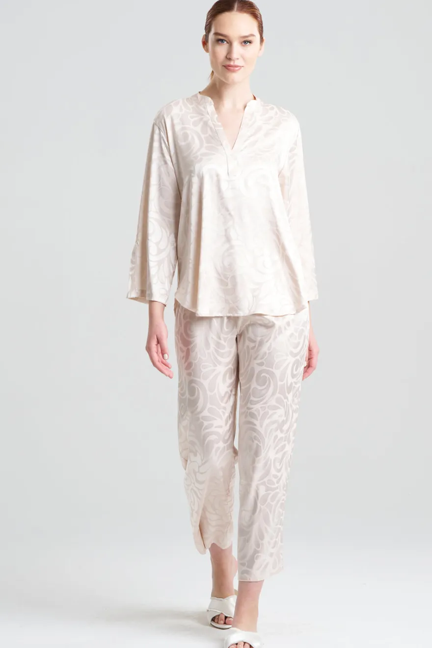 Scroll Satin Jacquard Long Sleeve PJ