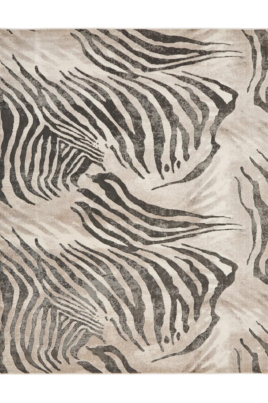 Serengeti- Charcoal Zebra Rug